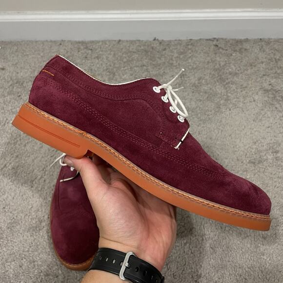 TED BAKER Julppita Wingtip Derby Dress Shoes Men’s Size 10 (UK 9) Burgundy Suede main image 5